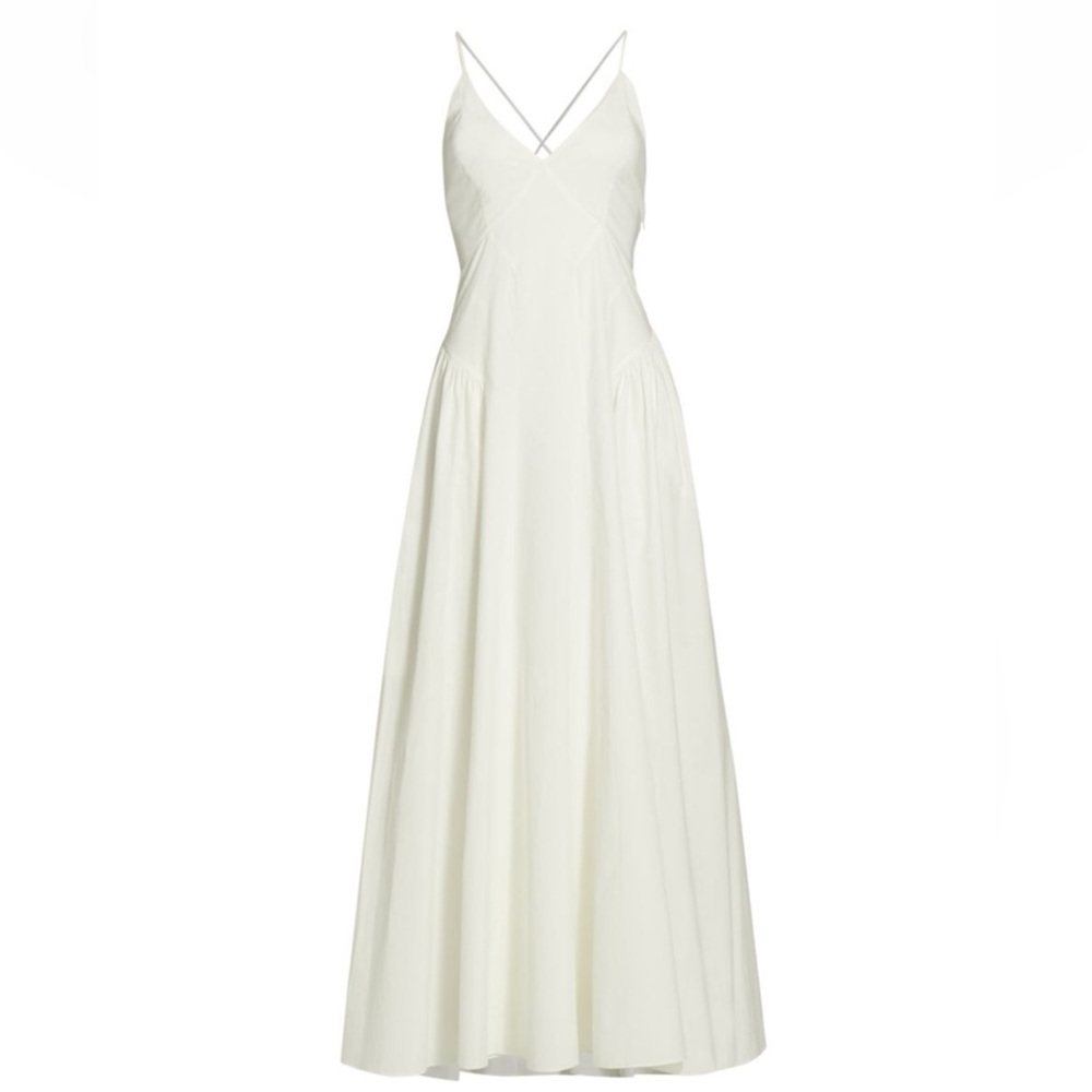 FRAME Malibu Maxi Dress ā NWT ā Ivory Minimalist Silk Slip Dress ā Size XS